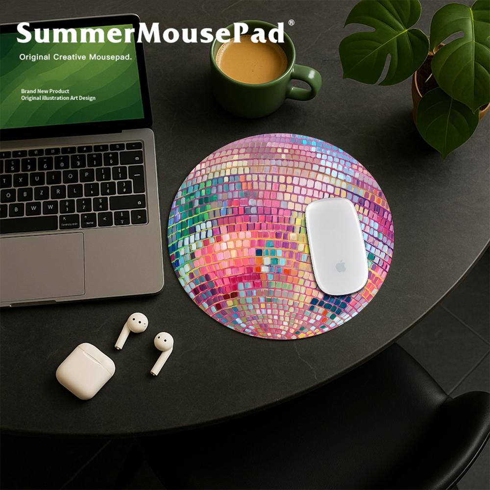 고무 원형 핑크 디스코볼 마우스 패드 - 사무실 노트북 - Laptop Accessories Pink 리뷰 및 가격
