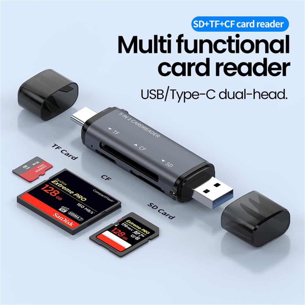 5 IN 1 USB 카드 리더 유형 C 다기능 USB  - Laptop Accessories For Programmers 리뷰 및 가격