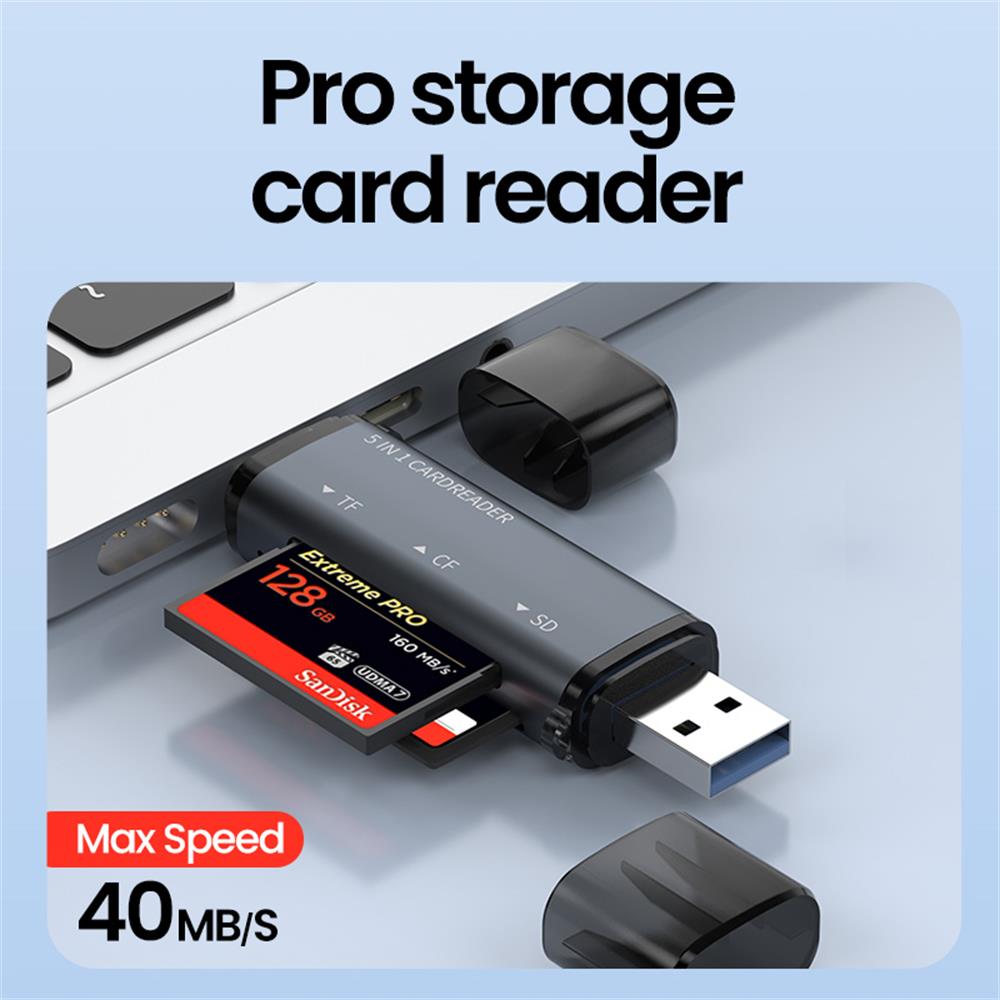 5 IN 1 USB 카드 리더 유형 C 다기능 USB  - Laptop Accessories For Programmers 리뷰 및 가격