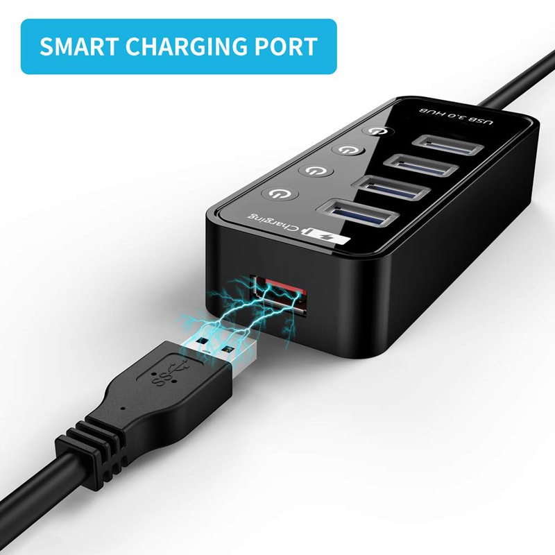 USB 허브 3.0 4 7 포트 스마트 폰 충전기 멀티 - Laptop Lock Cable 리뷰 및 가격