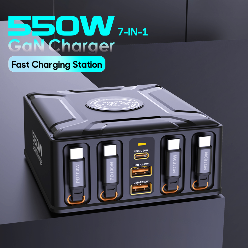 550W 7-in-1 충전 스테이션 (100W 접이식  - Laptop Lock Cable 리뷰 및 가격
