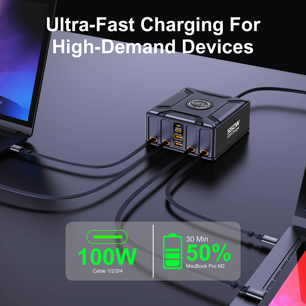 550W 7-in-1 충전 스테이션 (100W 접이식  - Laptop Lock Cable 리뷰 및 가격