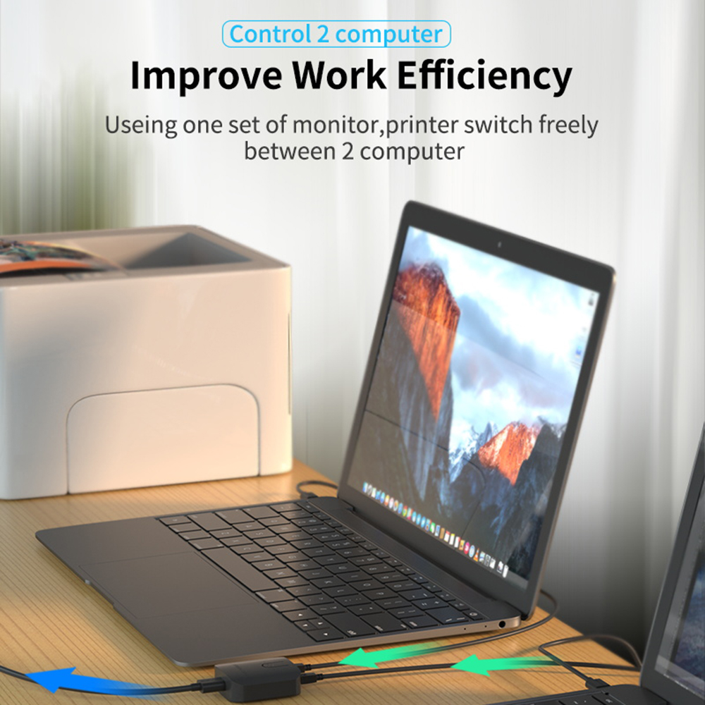 KVM 스위치 박스 선택기 듀얼 USB 스위치, 모니터 - Laptop Extra Accessories 리뷰 및 가격