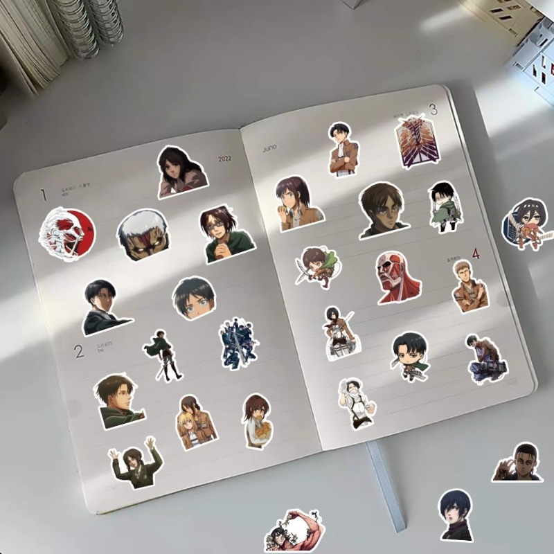 60Pcs 진격의 거인 애니메이션 스티커 귀여운 미적  - Laptop Accessories All 리뷰 및 가격