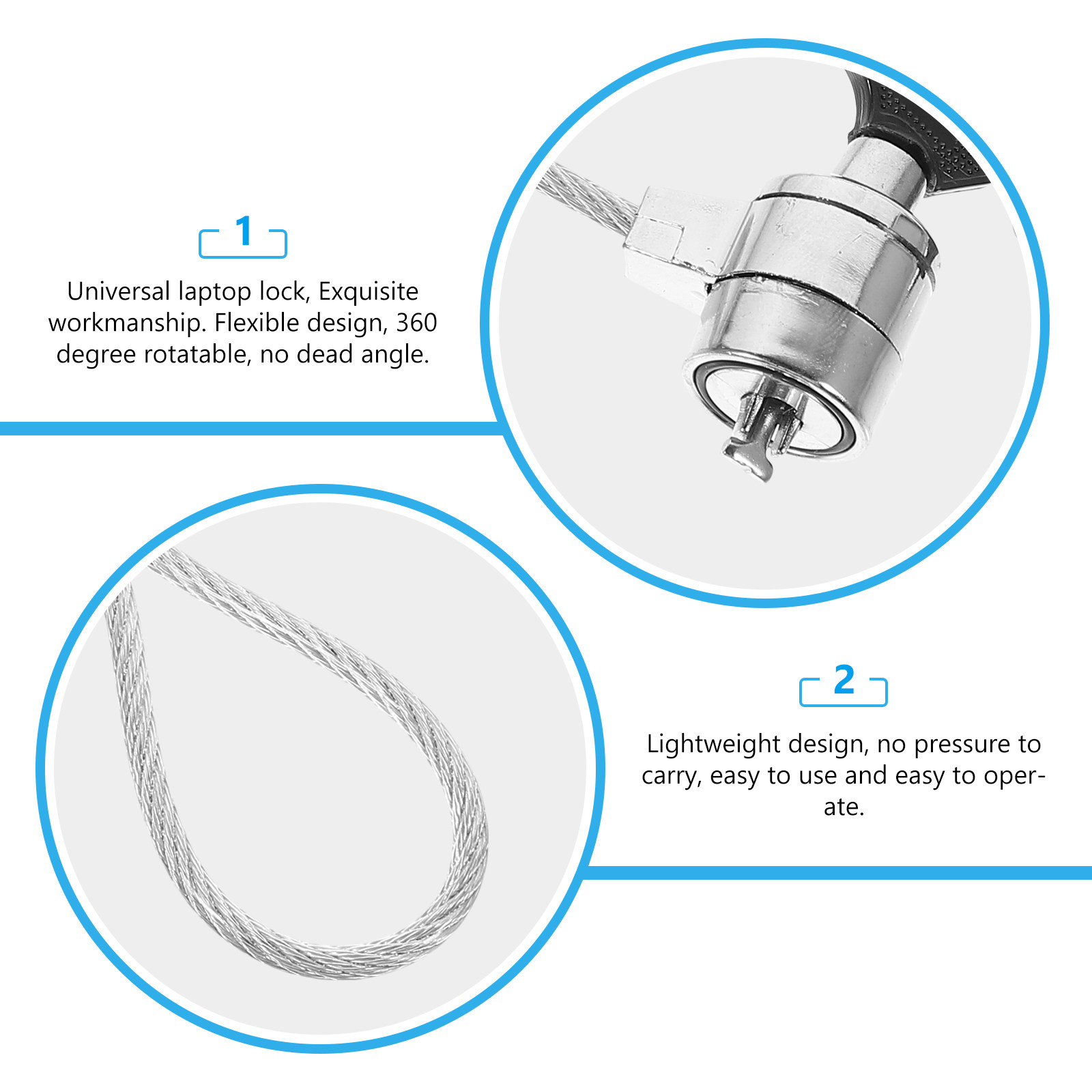 2세트 노트북 잠금 케이블 키드 케이블 잠금 장치, 노 - Laptop Lock Cable 리뷰 및 가격