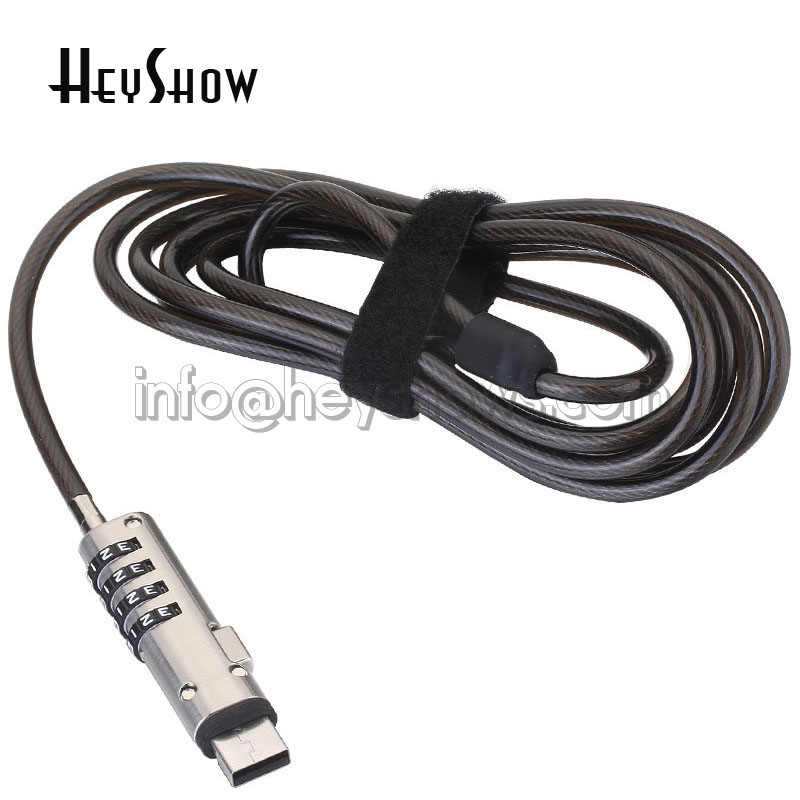 4자리 비밀번호 보호 USB 포트 노트북 보안 잠금 장 - Laptop Lock Cable 리뷰 및 가격