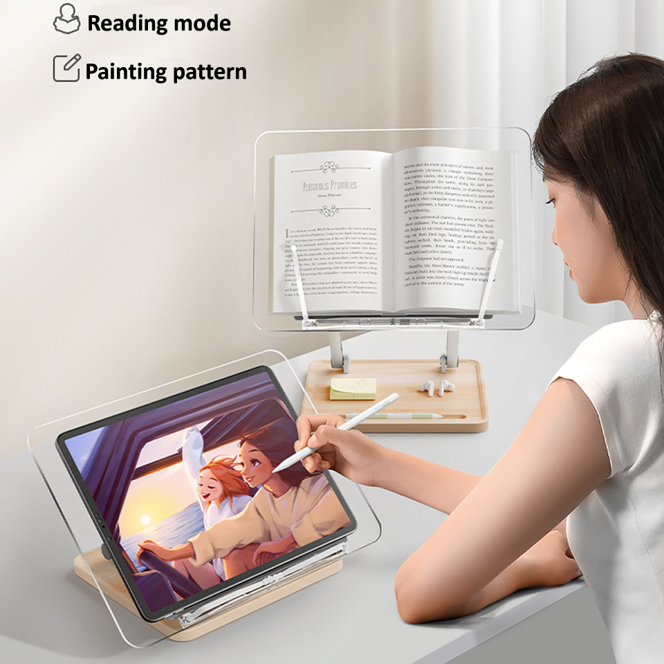 가벼운 투명 아크릴이 포함된 나무 독서대 다기능 리프팅 - Laptop Extra Accessories 리뷰 및 가격