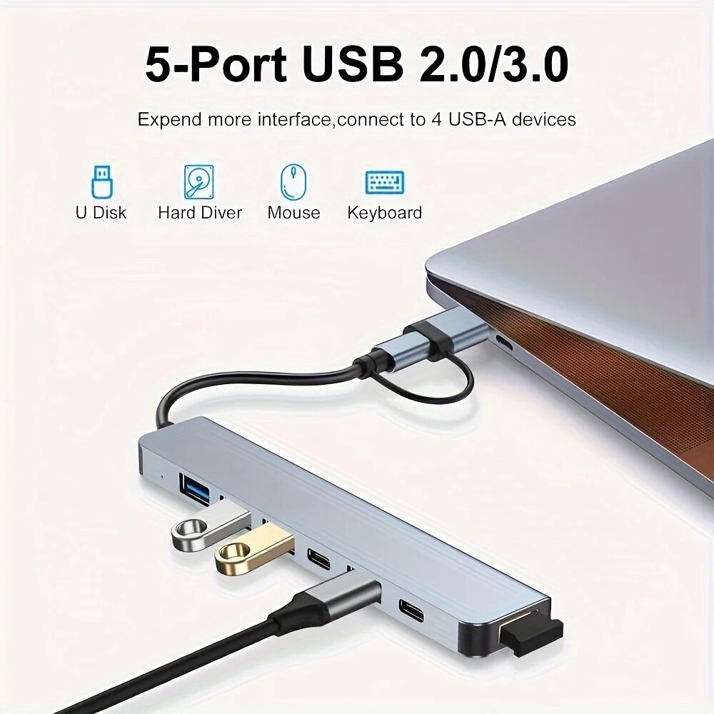 2 in 1 USB3.0 허브 7포트 타입 C 확장 스 - Laptop Accessories For Programmers 리뷰 및 가격